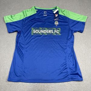 Seattle Sounders Jersey Womens XL Blue Green Fan Base Shirt Season 2024 NEW